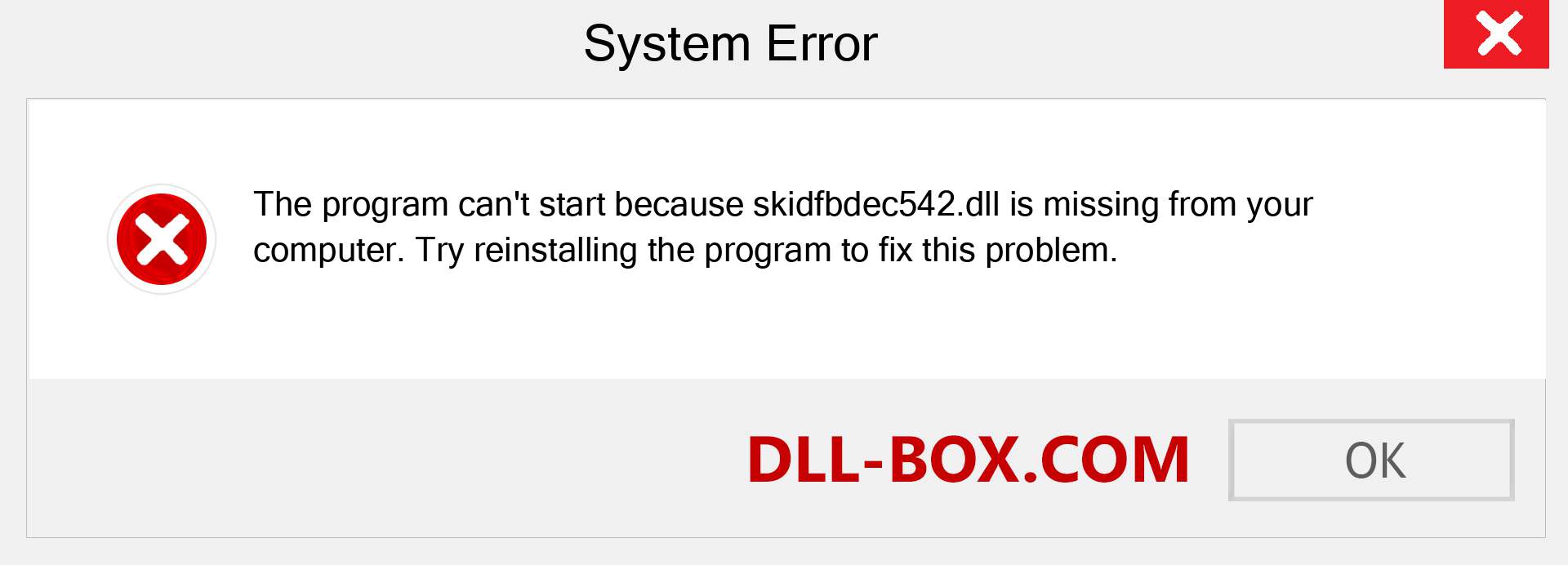  skidfbdec542.dll file is missing?. Download for Windows 7, 8, 10 - Fix  skidfbdec542 dll Missing Error on Windows, photos, images